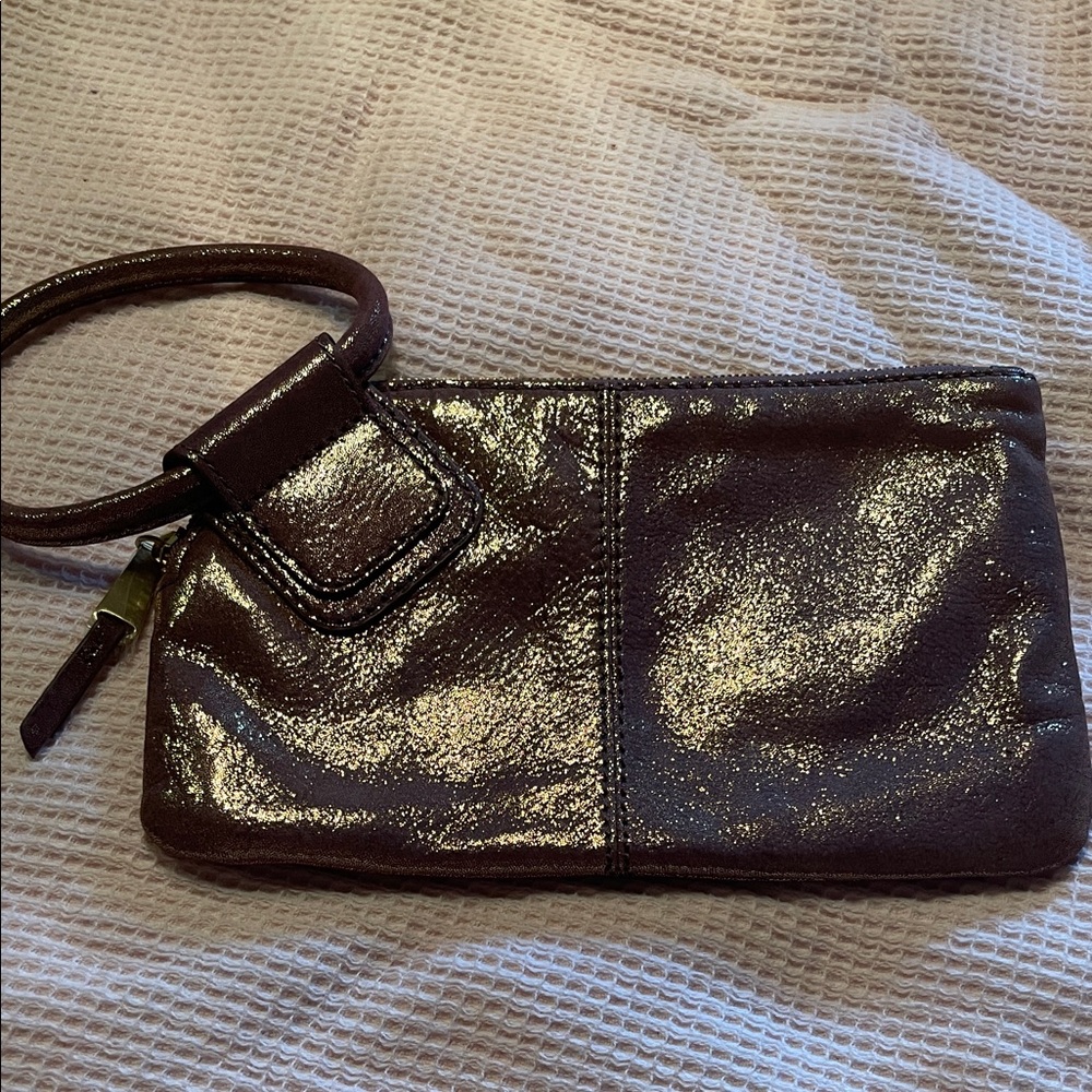 Shimmery Dark  pink Wristlet Clutch hobo sable